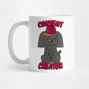 Cute black dog is a content creator Mug